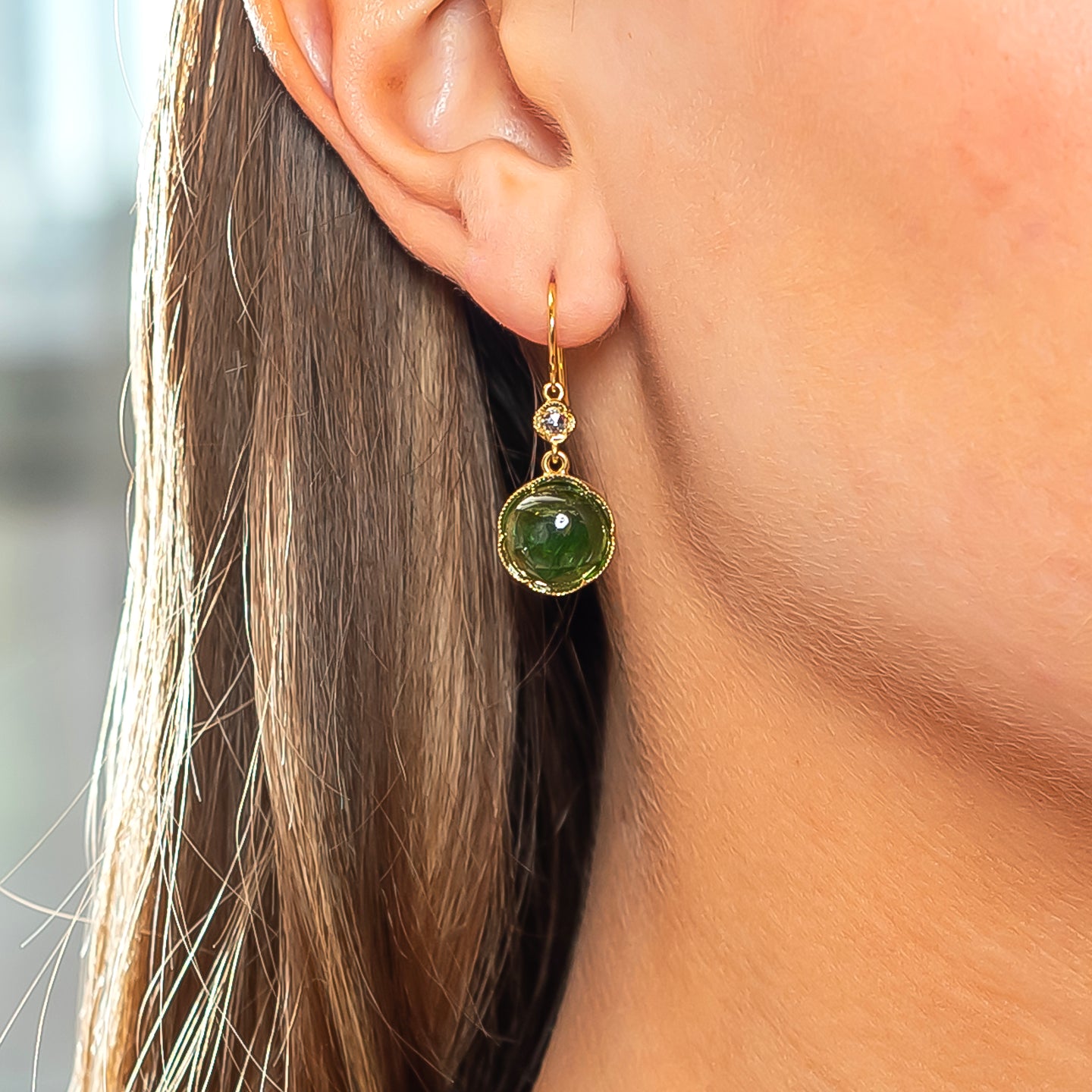 Irene Neuwirth Medium 'Classic' Green Tourmaline Drop Earrings
