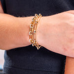 Nancy Newberg Long Oval Link Bracelet with Silver Rondelles