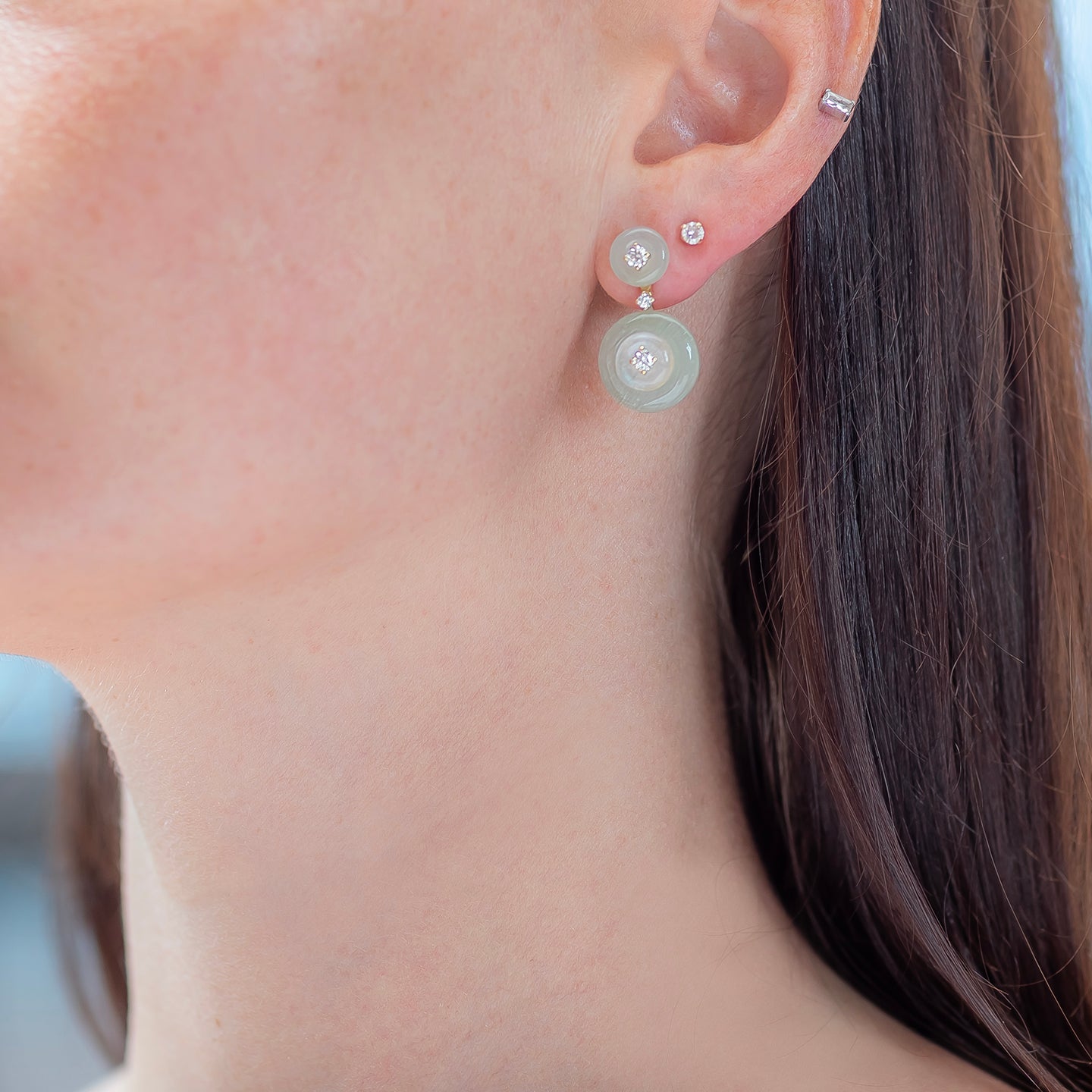 Fernando Jorge 'Surround' Signal Small Earrings with Milky Aquamarine