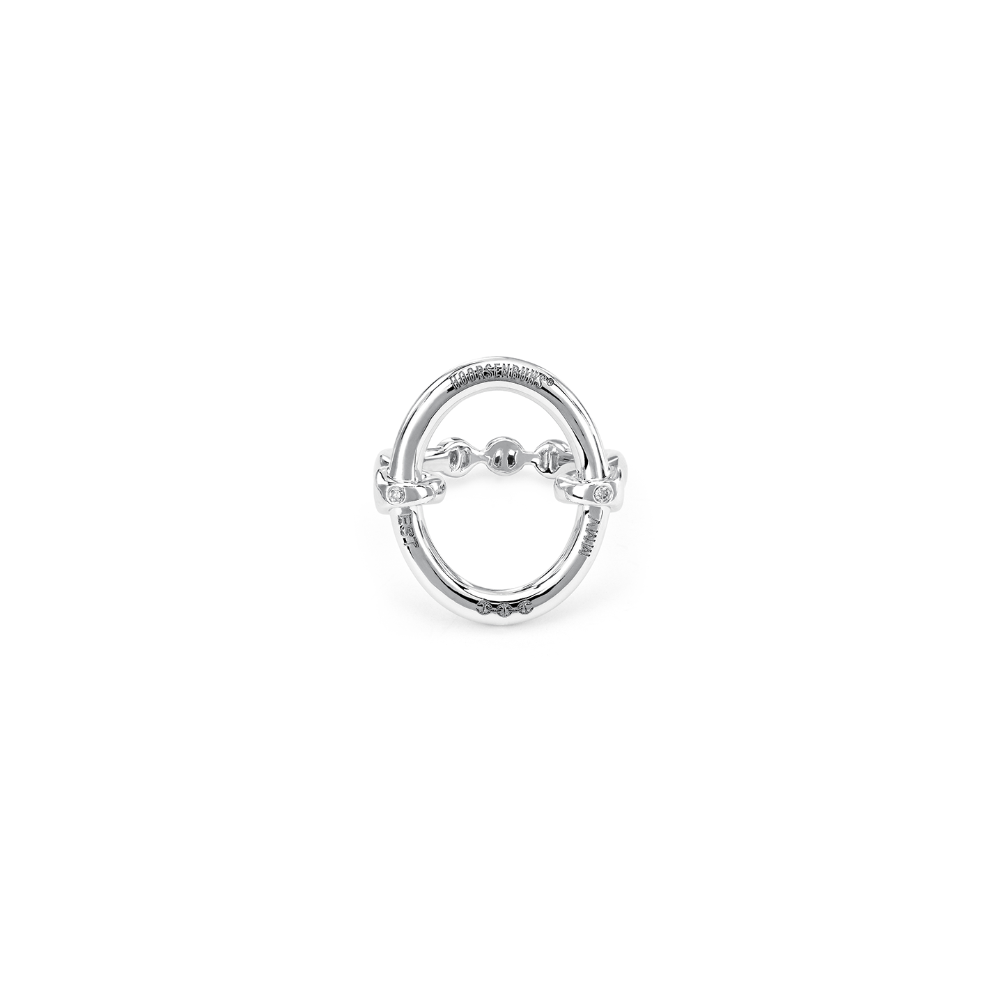 Hoorsenbuhs Sterling Silver Oval Ring with Two Diamond Hits