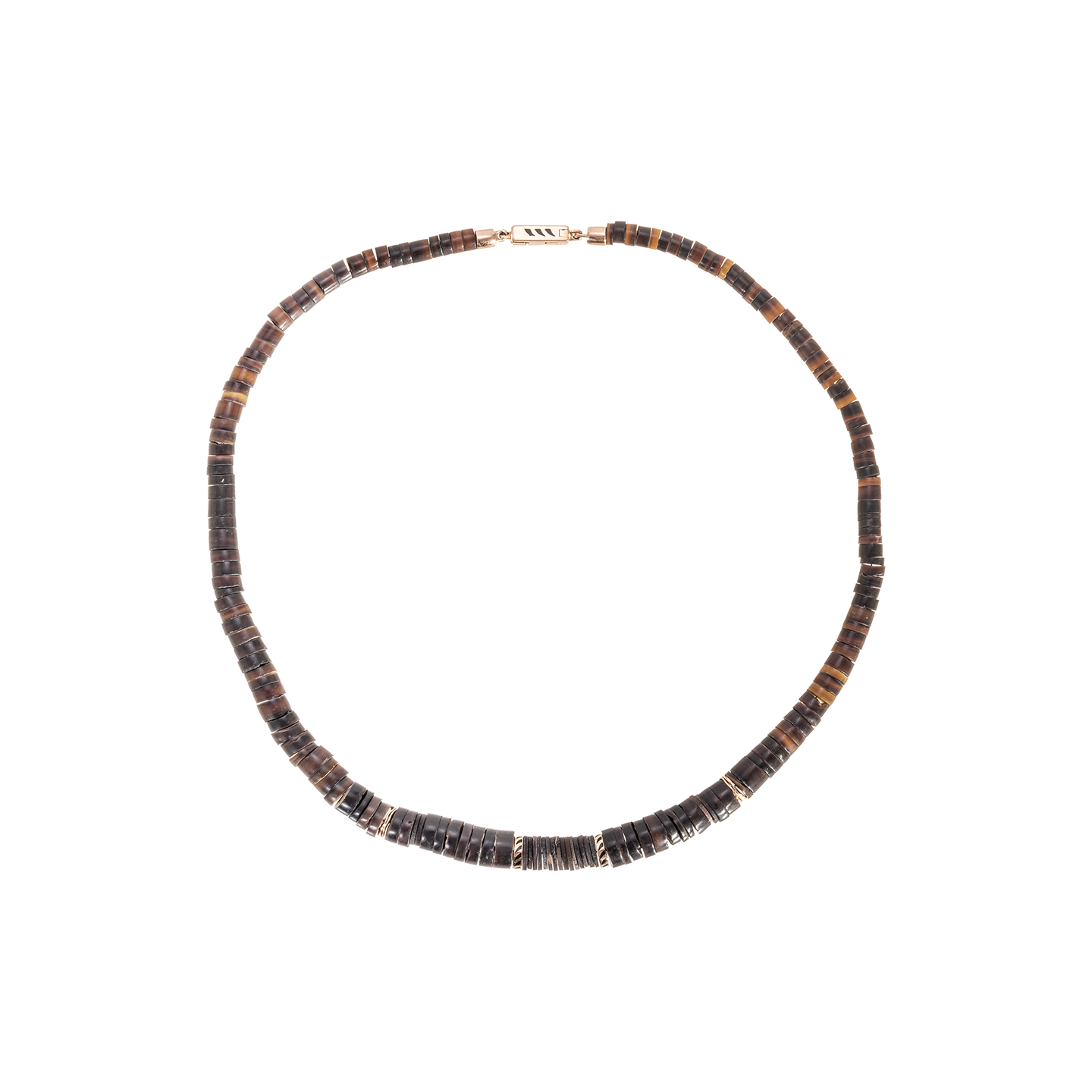 Dezso 7mm Classic Chocolate Shell and Coco Shark Fin Puka Necklace