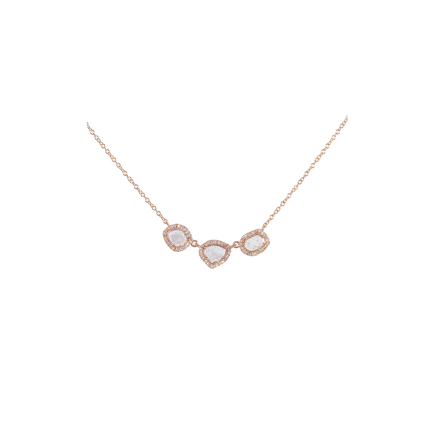 Kai Linz three Slice Diamond Bar Necklace