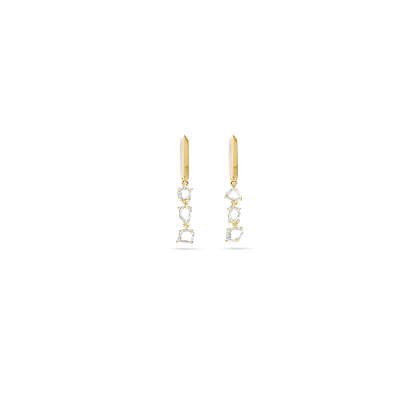 Eva Fehren Pave Prism III Hoop Earrings with Yellow Diamonds