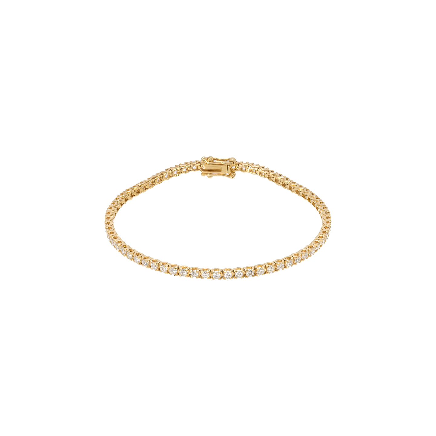 Eva Fehren 2MM Line Tennis Bracelet with White Diamonds