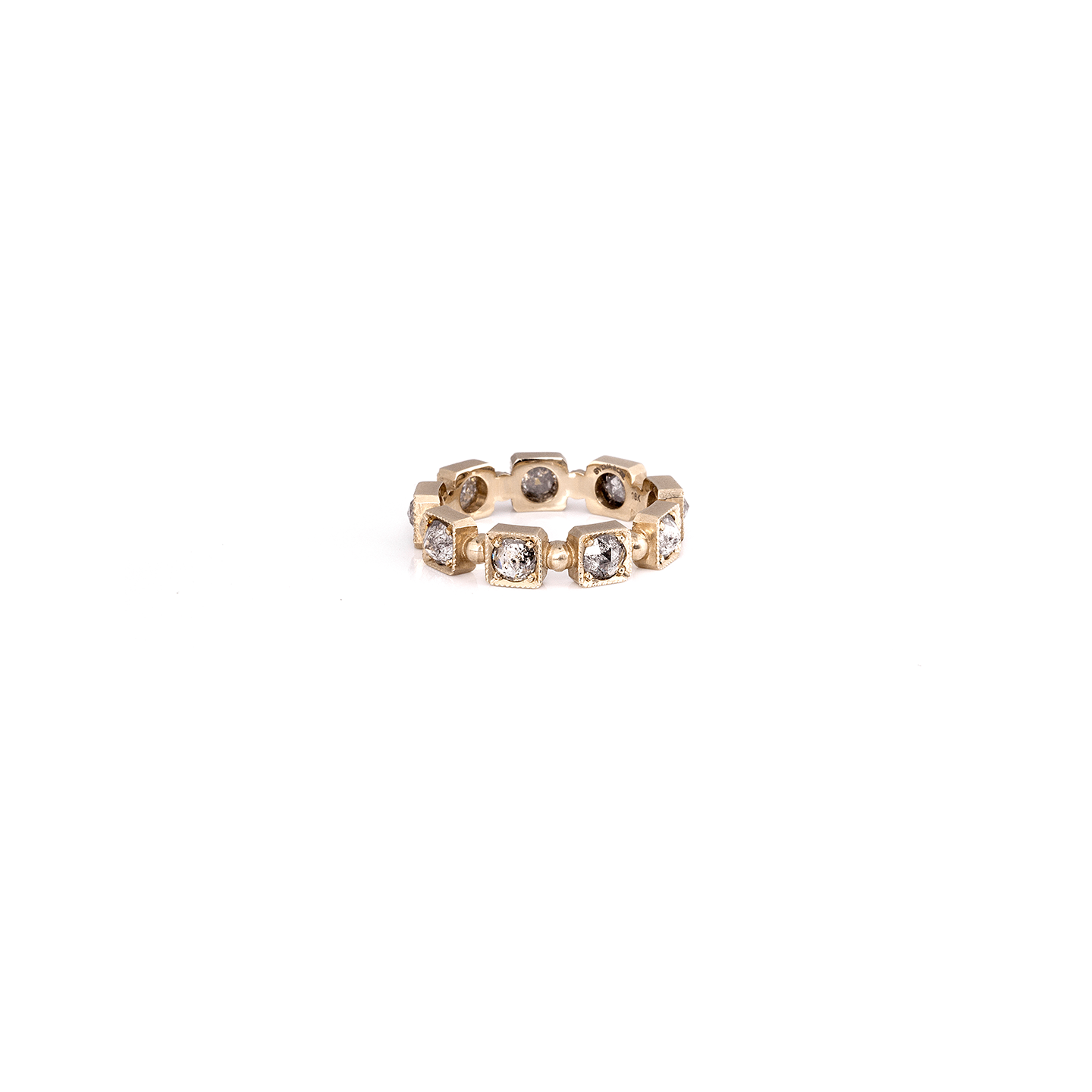 Sylva & Cie Grey Rose Cut Square Band