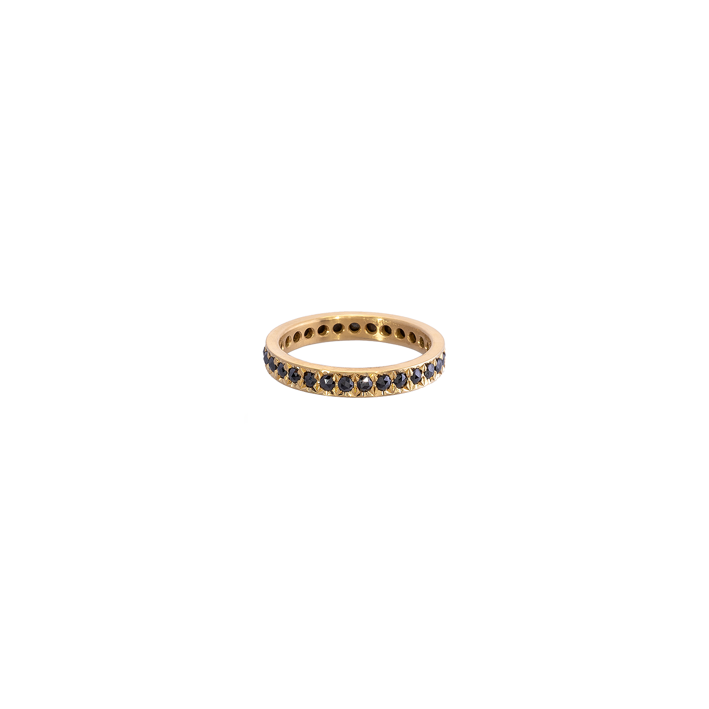 Caroline Ellen Flat Pave Black Diamond Ring