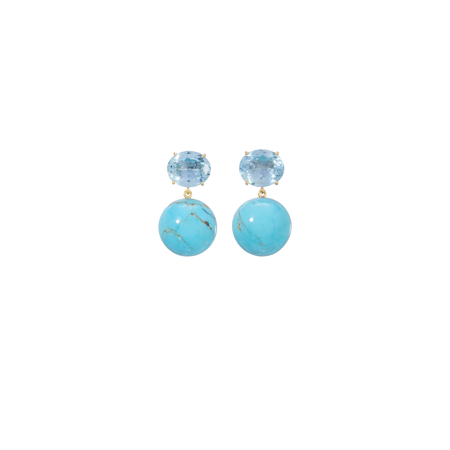 Irene Neuwirth 'Gumball' Turquoise Spheres and Aquamarine Earrings
