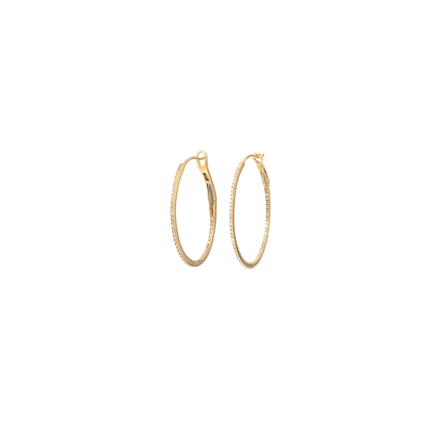 Kai Linz White Diamond Oval Hoop Earrings