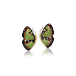 Silvia Furmanovich Marquetry Butterfly Wing Earrings with Diamond and Peridot