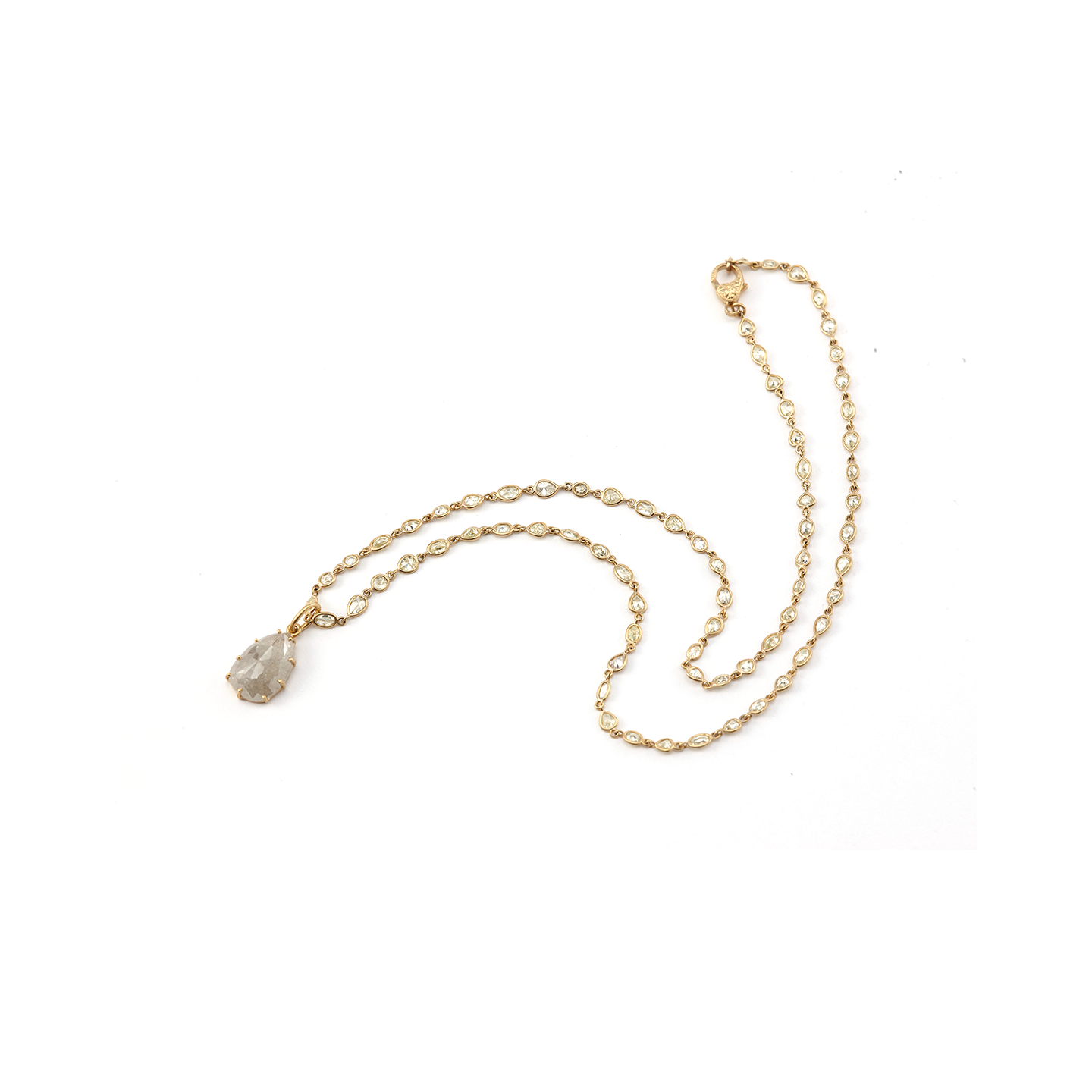 Sylva & Cie Pear Rough Diamond Pendant
