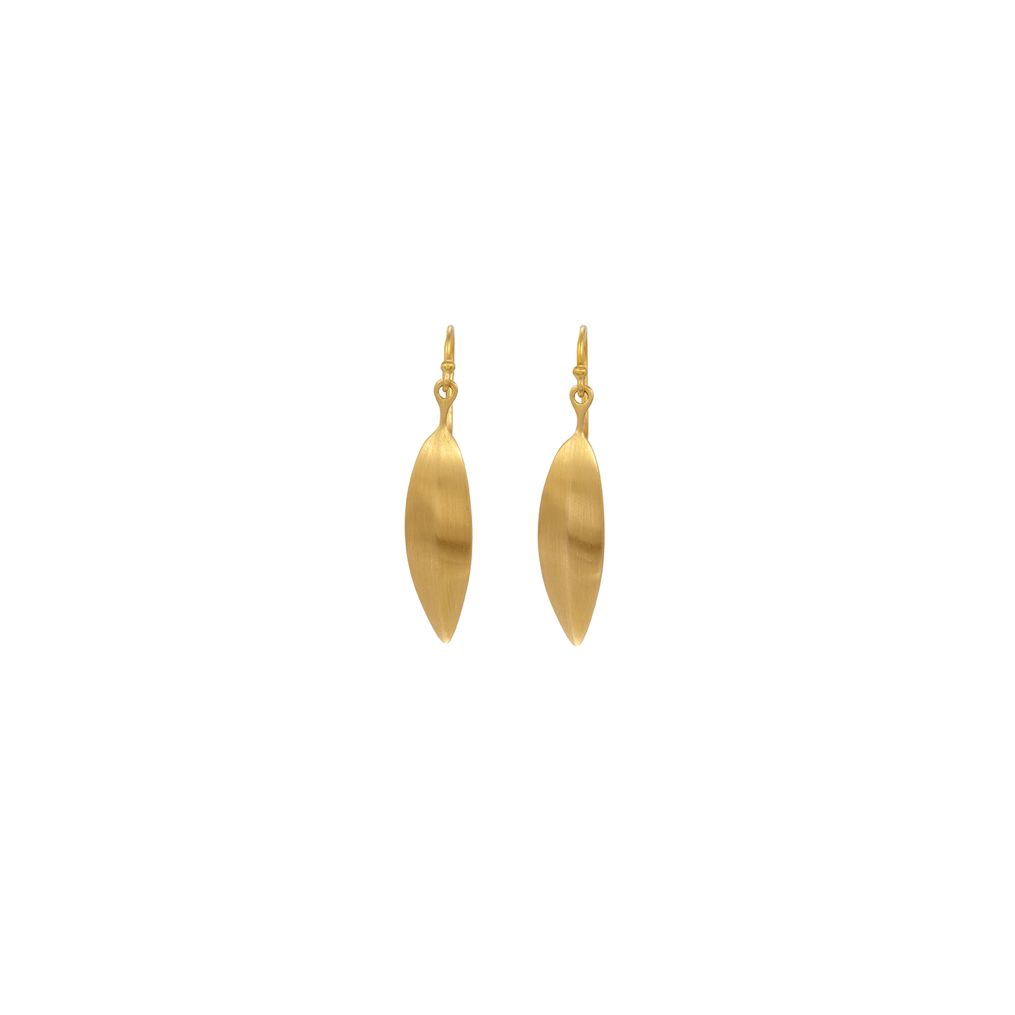 Caroline Ellen Long Curved Leaf Earring