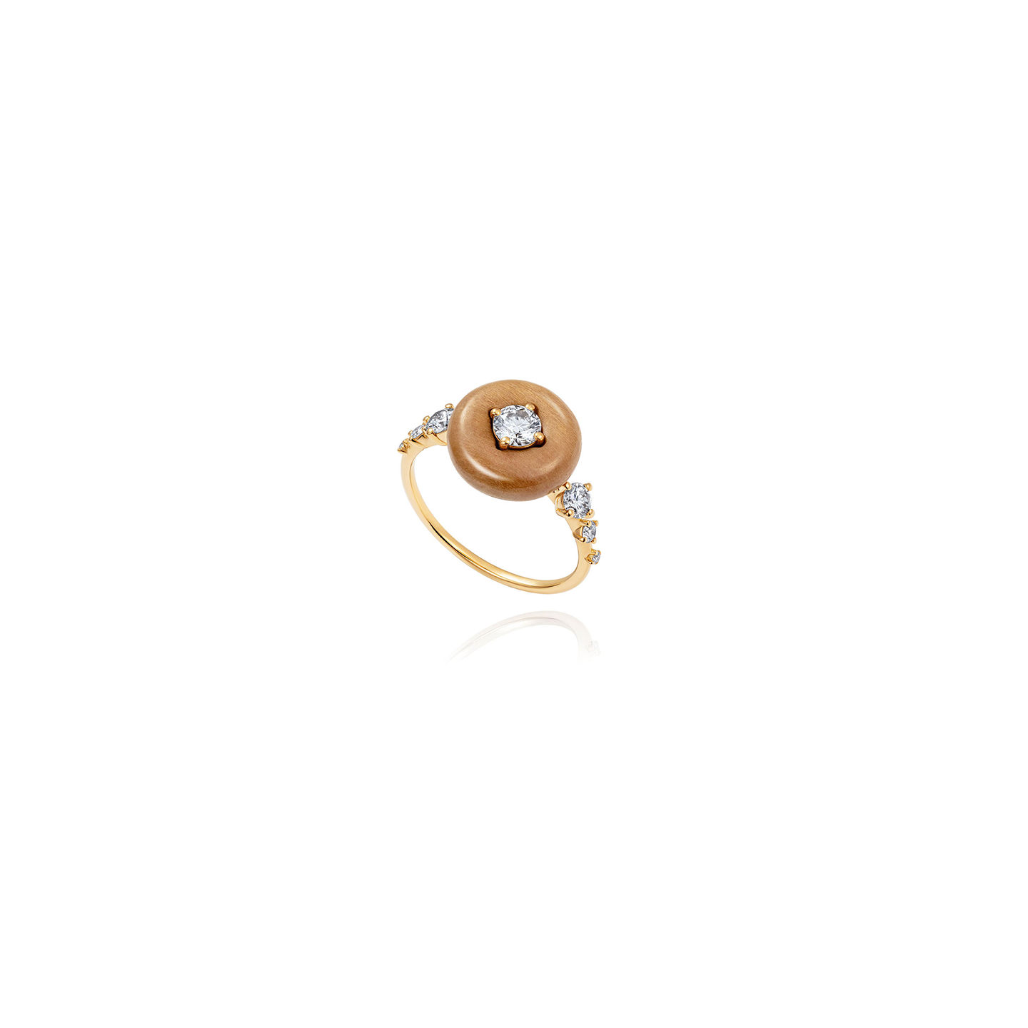 Fernando Jorge 'Surround' Orbit Ring set with Petrified Wood
