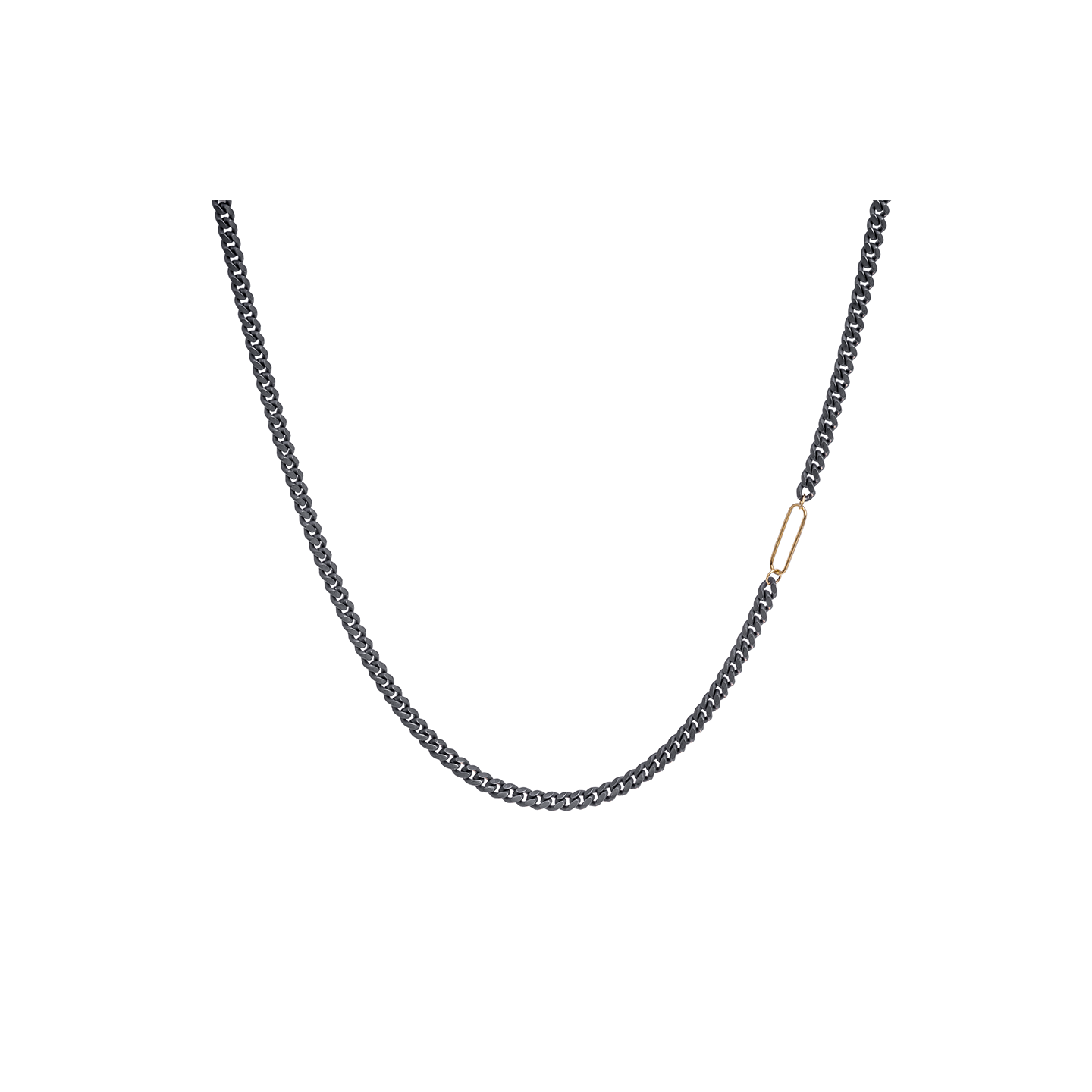Tina Negri Tall, Dark & Handsome Link Chain with Gold Oval Link