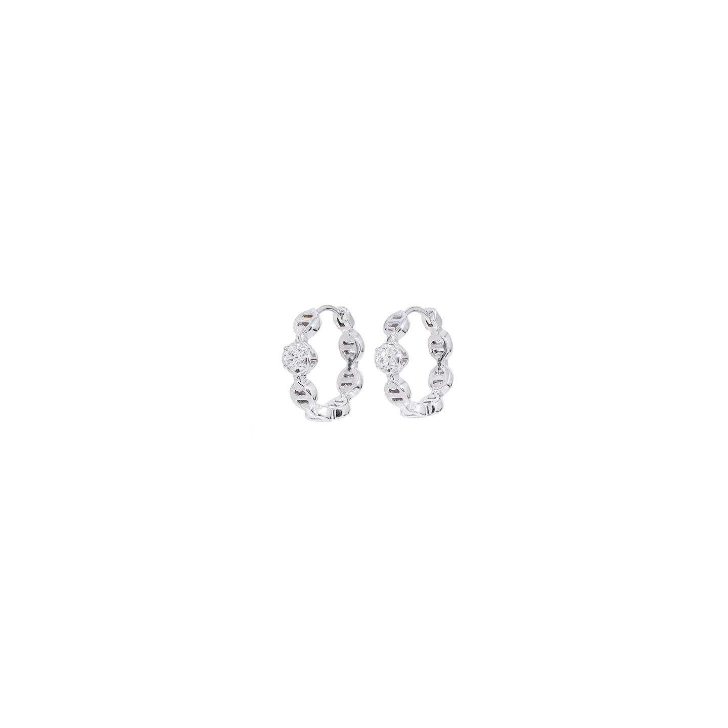 Hoorsenbuhs Micro Tri-Link Huggies with Diamonds