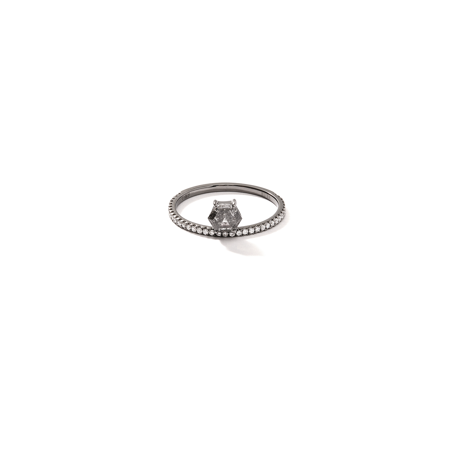 Eva Fehren Pave Offset Hero Grey Diamond Ring