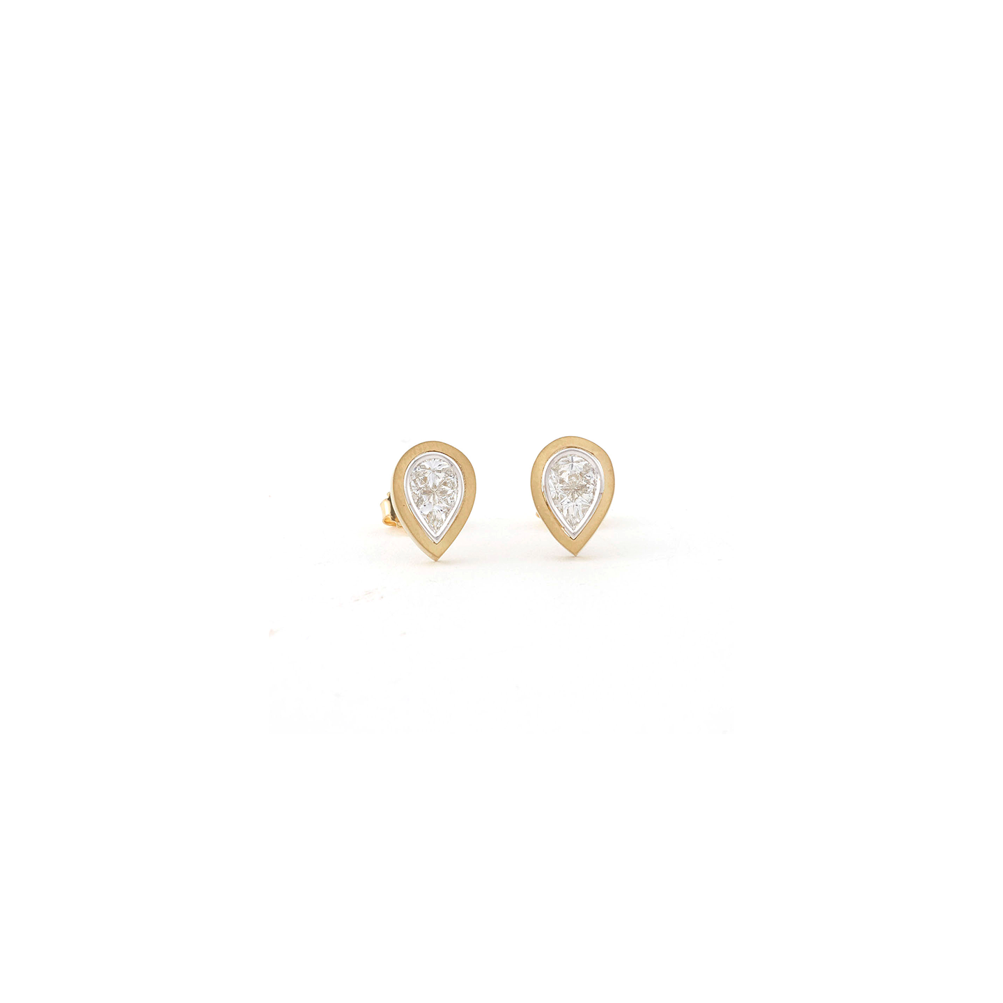 Sylva & Cie Pear Shape Yellow Diamond Studs