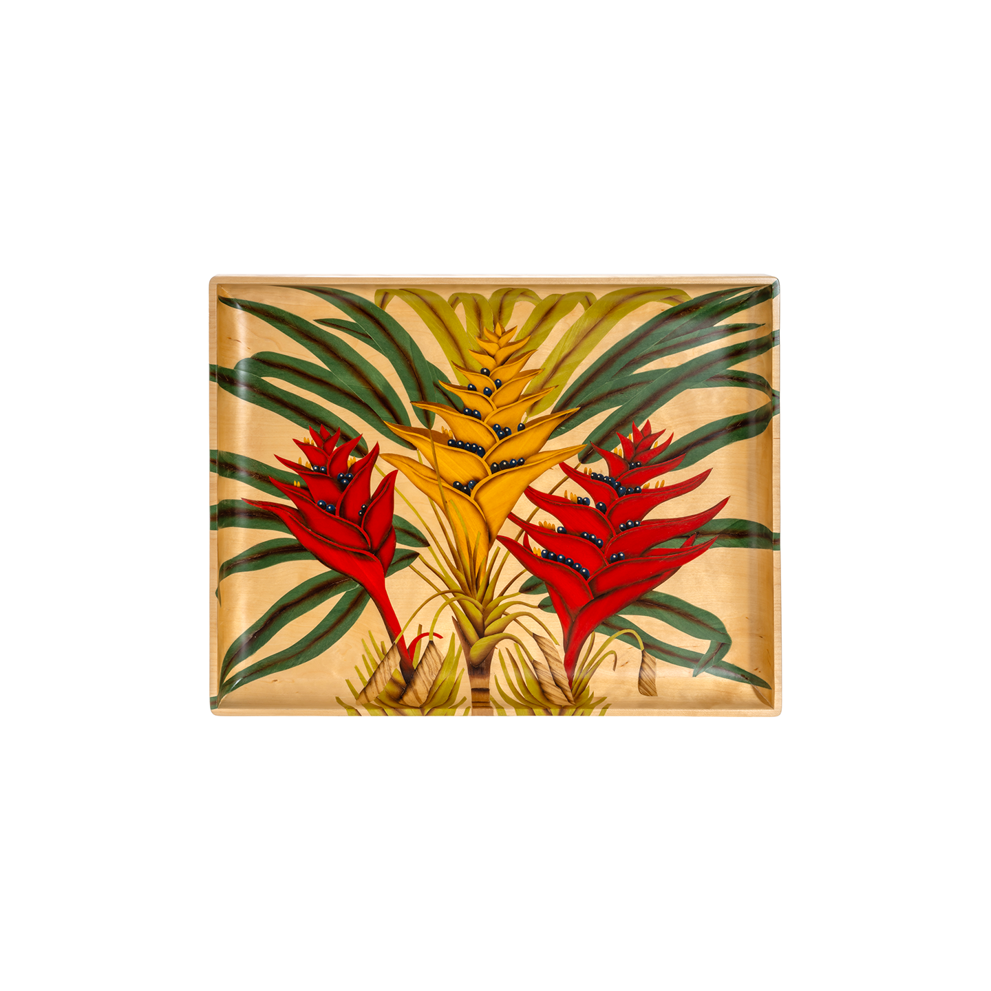 Silvia Furmanovich Marquetry Centerpiece with Bromeliad Motif