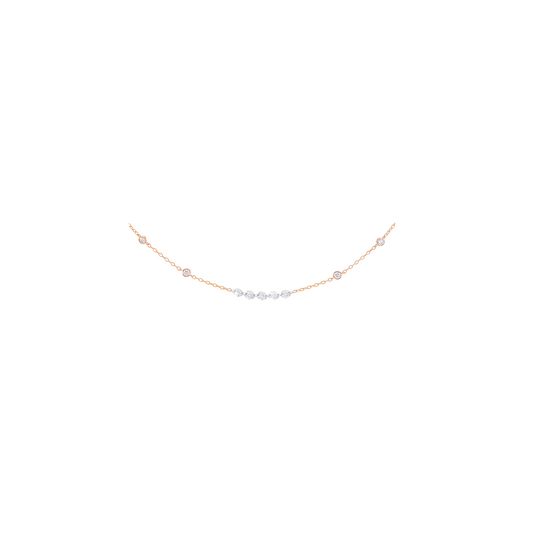Kai Linz Rose Gold 'Mila' Floating Diamond Necklace