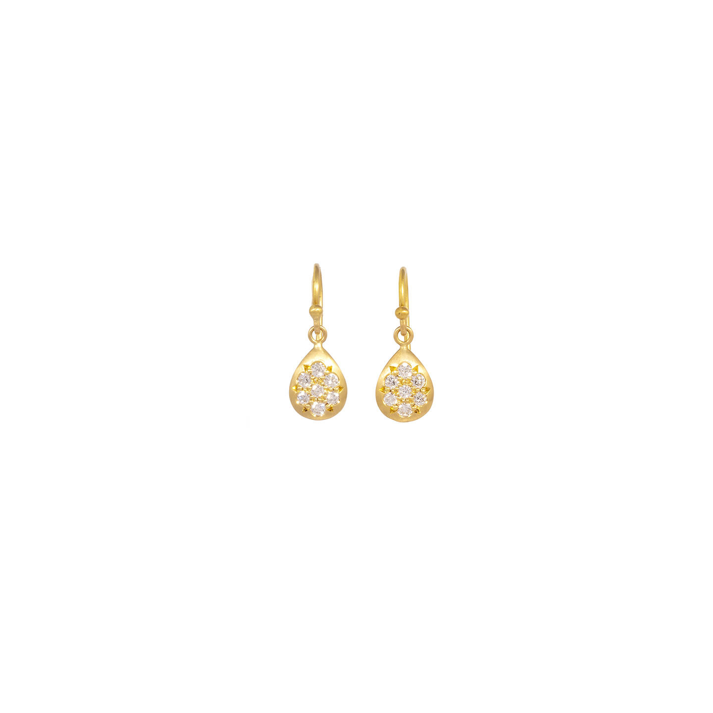 Caroline Ellen Diamond Pave Pear Shape Drop Earrings
