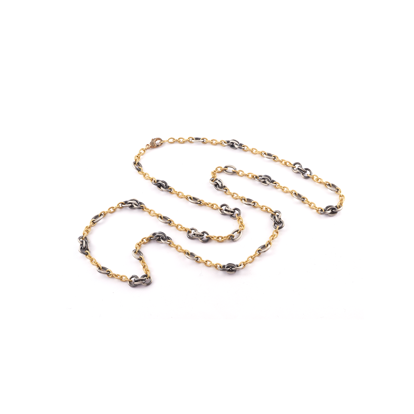 Sylva & Cie Platinite and Gold Link Chain Necklace