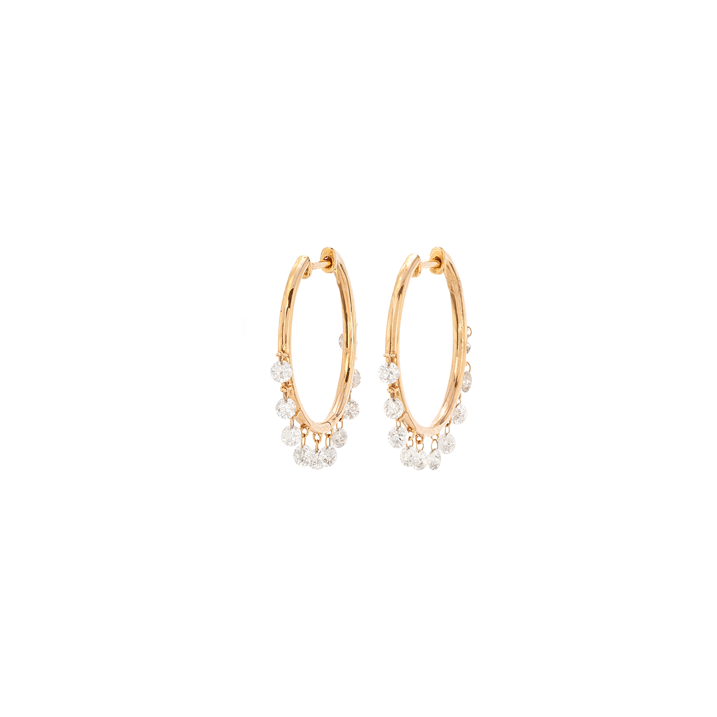 Kai Linz Laser Cut Diamond Drop Hoop Earrings