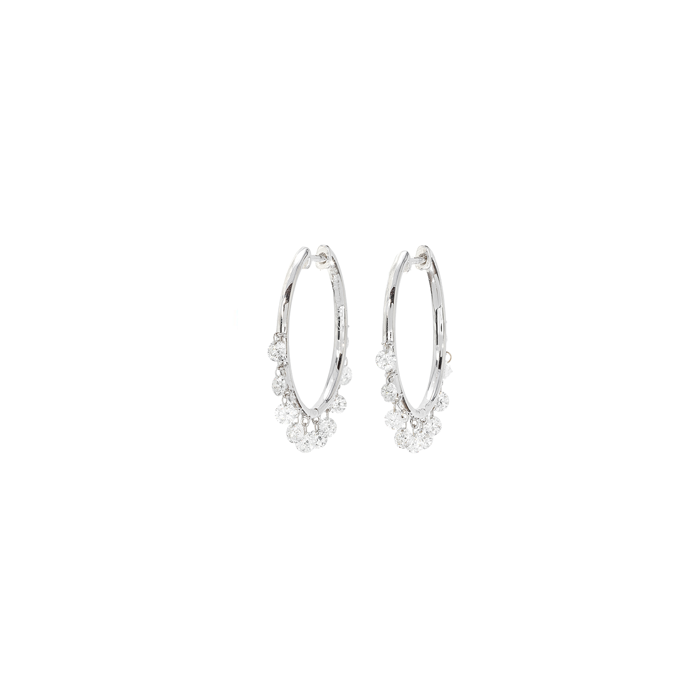 Kai Linz Laser Cut Diamond Drop Hoop Earrings
