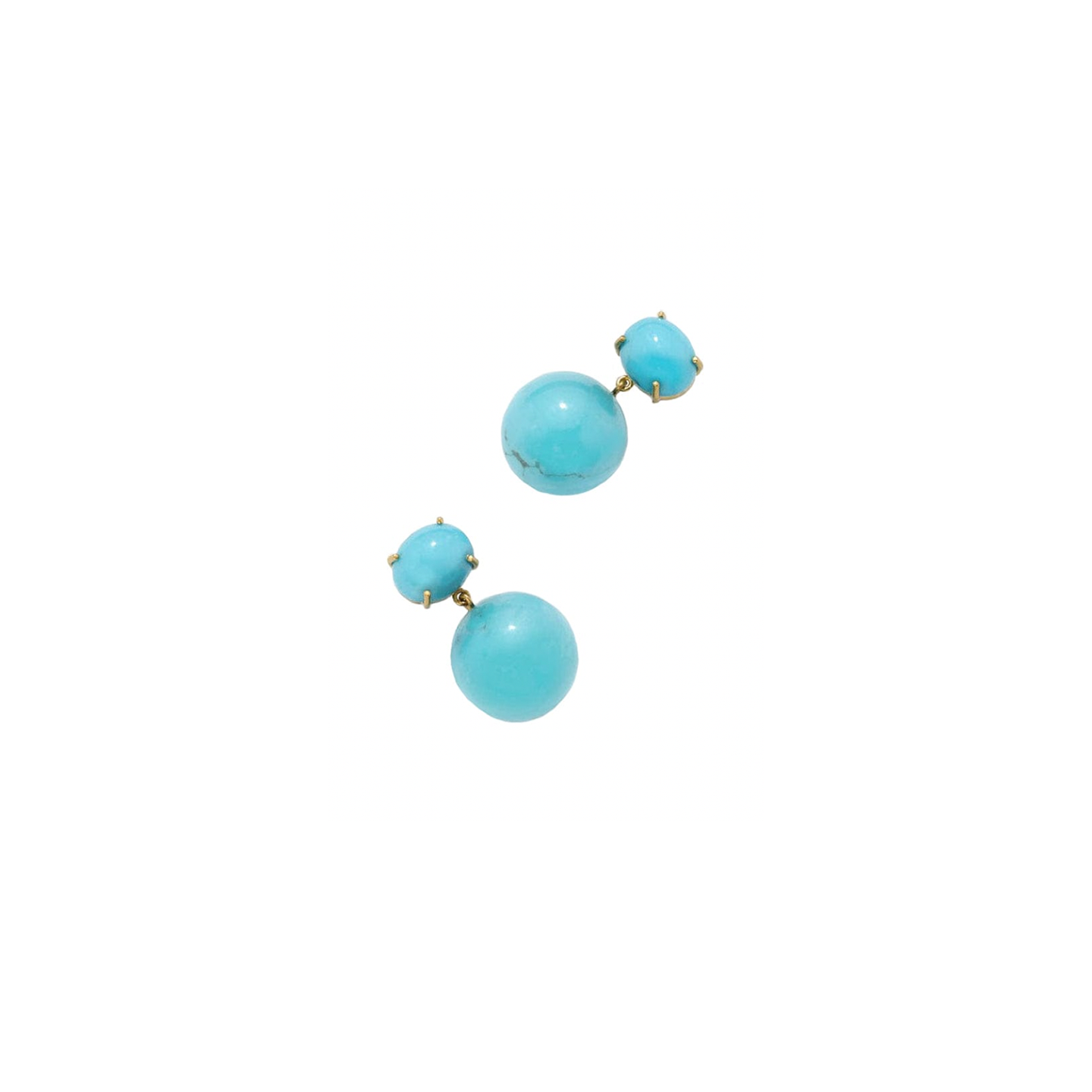Irene Neuwirth 'Gumball' Post Earring Set with Oval and Sphere Shape Cabochon Kingman Turquoise