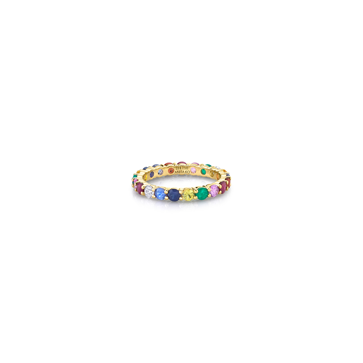 Anita Ko Multi Color Gemstone and Diamond Eternity Band