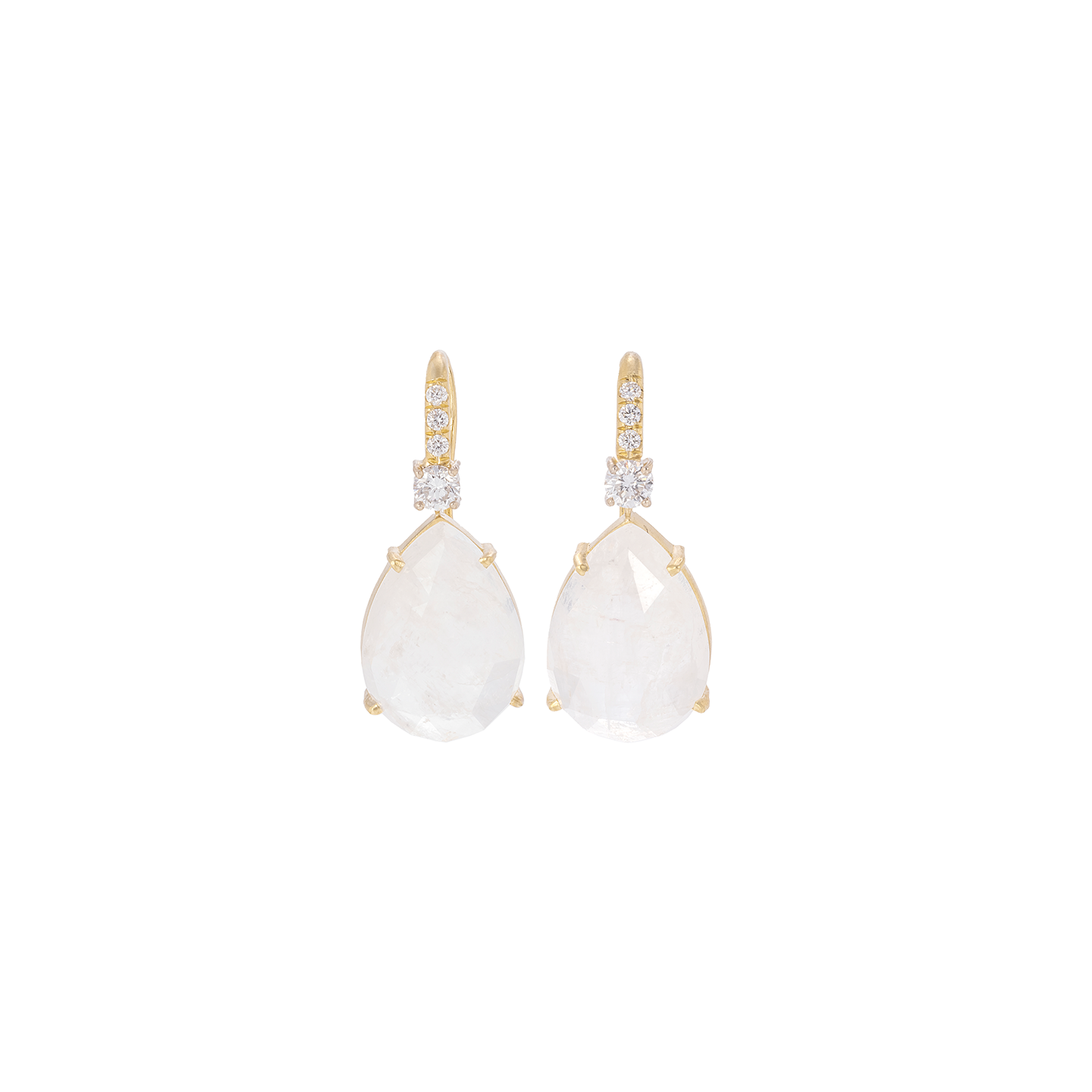 Irene Neuwirth 'Classic' Pear Shape Rose Cut Rainbow Moonstone Earrings