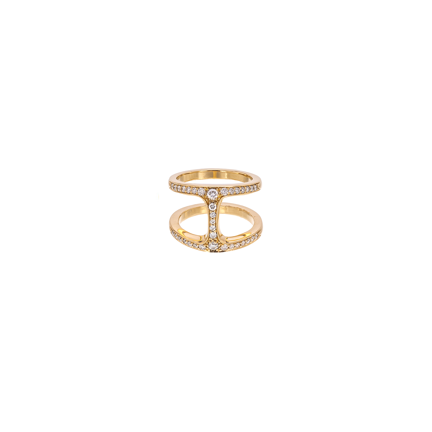 Hoorsenbuhs Yellow Gold Dame Phantom ring with White Diamonds