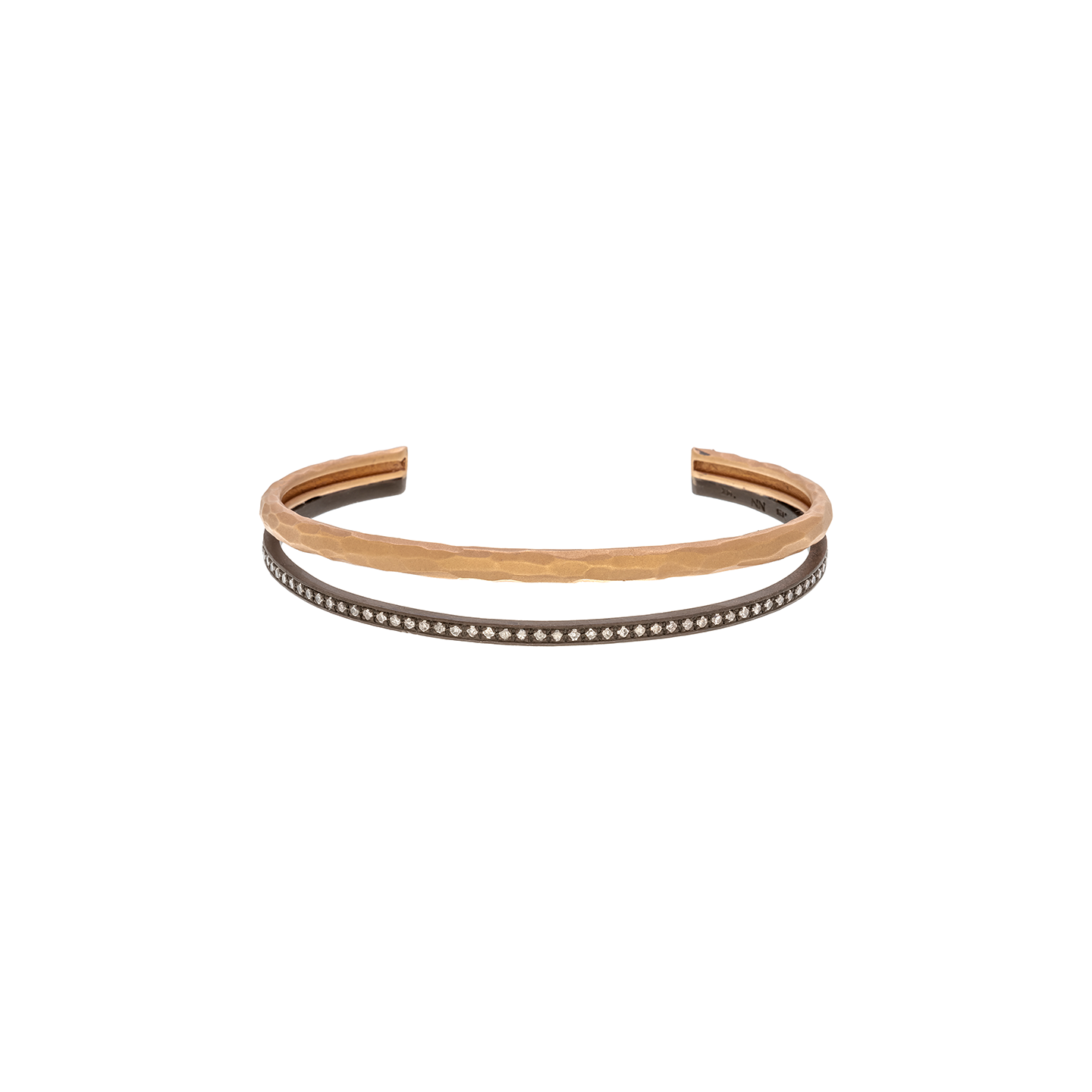 Nancy Newberg Rose Gold and Diamond Double Cuff