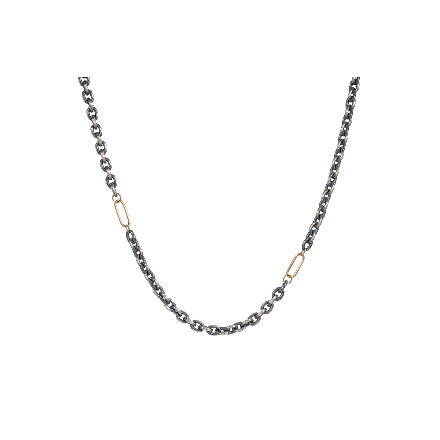 Tina Negri 'Kirsten' Chunky Link Necklace with Two Gold Links