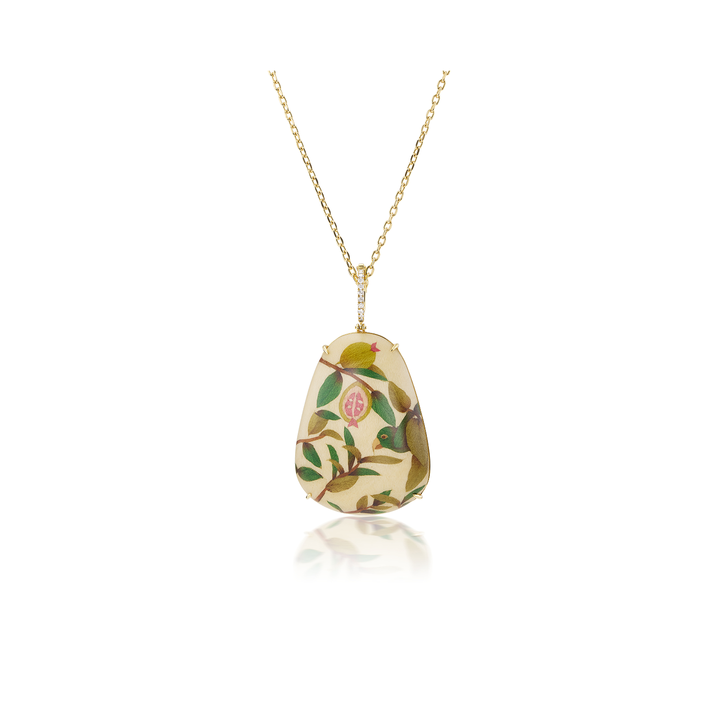 Silvia Furmanovich x Moye Parrot Pattern Marquetry Necklace with Diamonds