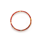 Luis Morais Small Ingot with Black Diamond Baguette on a Carnelian Beaded Bracelet