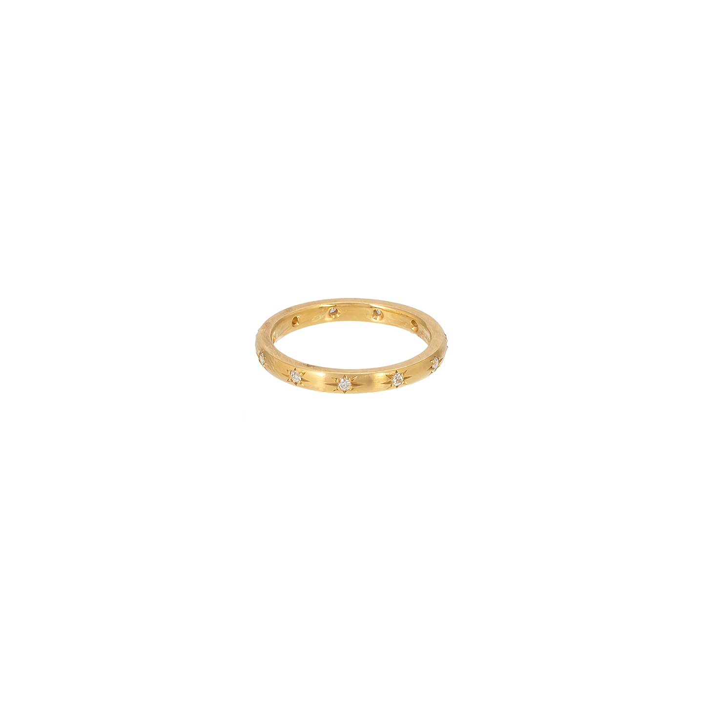 Caroline Ellen Rounded Ring with Star Set Diamonds