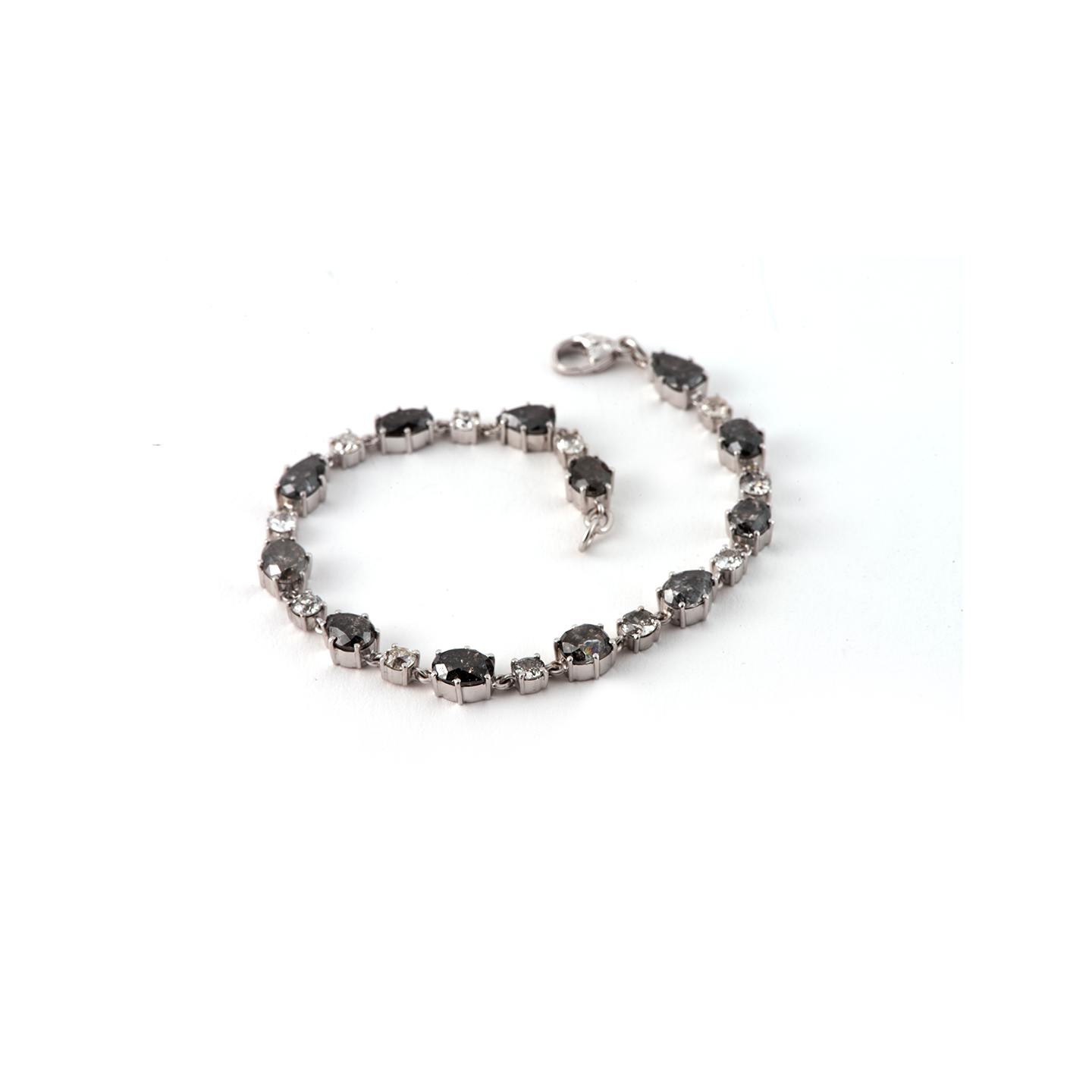 Sylva and Cie Grey Diamond and Old Euro Tennis Bracelet