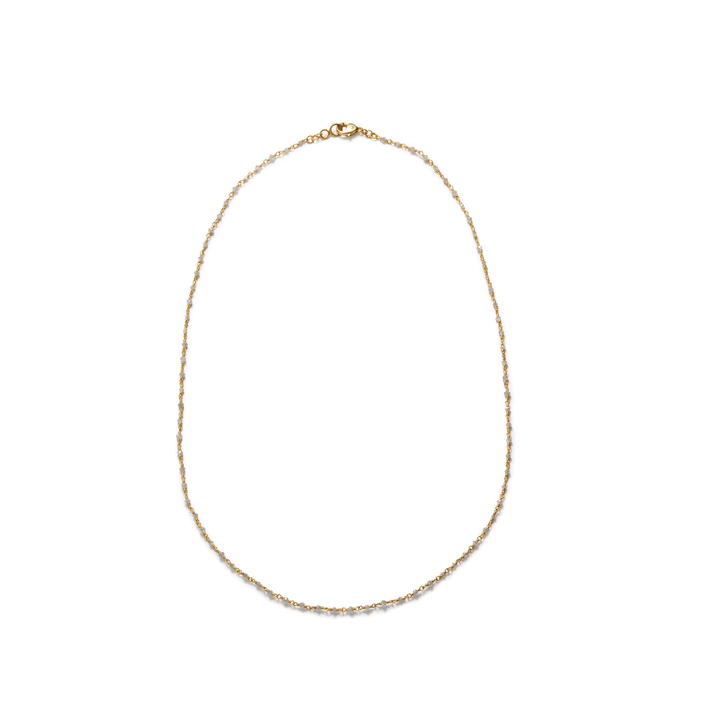 Caroline Ellen Tiny Light Grey Diamond Rondelle Bead Wrap Necklace