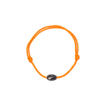 Dezso Classic Onyx Cowrie Bead with Sillimanite on Orange Cord Necklace