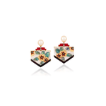 Silvia Furmanovich Pearl Floral Earrings with Onyx, Red Jasper and Diamond