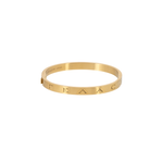 Caroline Ellen Engraved Hinged Bangle "Luck and Laughter"