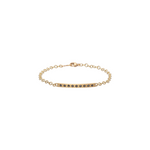 Caroline Ellen Bar Bracelet with Star Set Black Diamonds