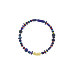 Luis Morais Entangled Knot on a Gemstone and Glass Beaded Bracelet