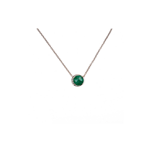 Sylva & Cie Faceted Emerald Moon Pendant