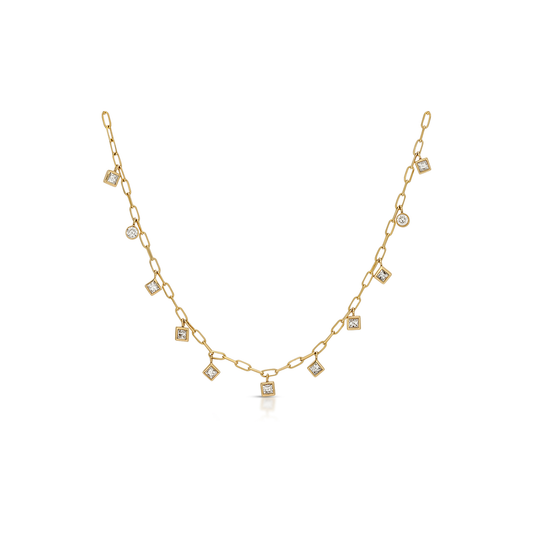 Nancy Newberg Mixed Diamond Fringe Necklace