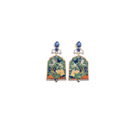 Silvia Furmanovich Miniature Painting Earrings with Diamonds, Sapphire, and Kyanite
