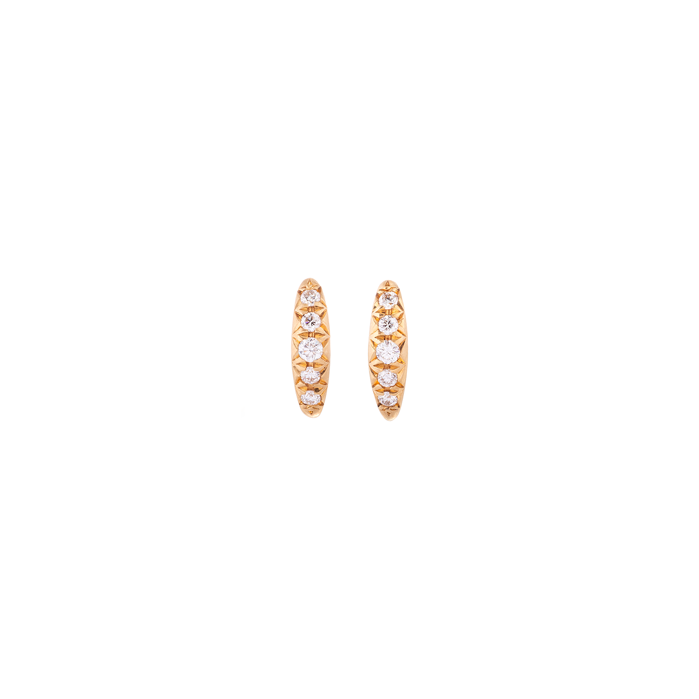 Caroline Ellen Curved Mini Diamond Hoop Studs