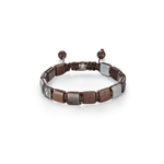 Shamballa Jewels 10mm Lock Bracelet with Brown Sapphires, Grey Sapphires, and Moonstone