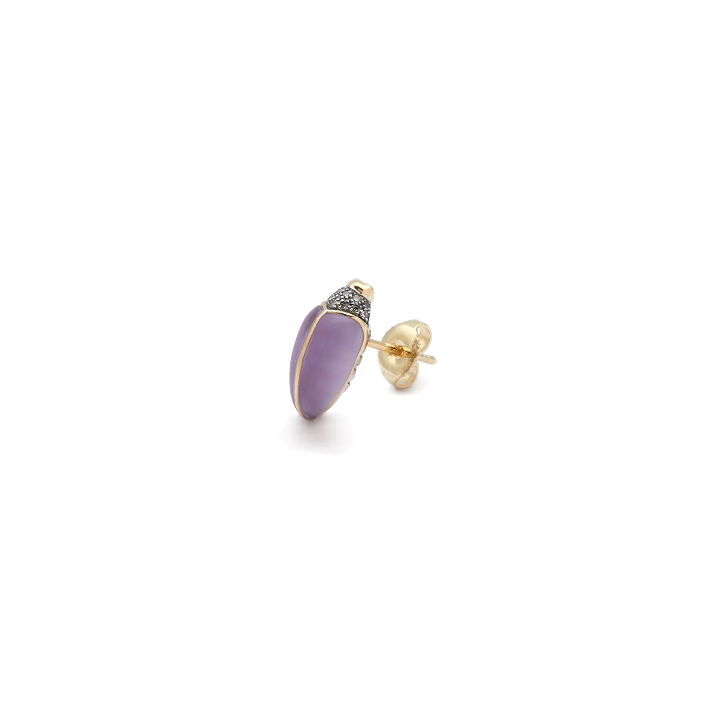 Bibi Van Der Velden Mini Scarab Amethyst Stud - Single