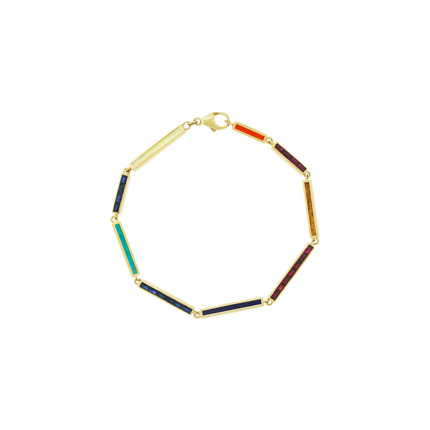 Luis Morais Rectangular Gemstone Chain Bracelet