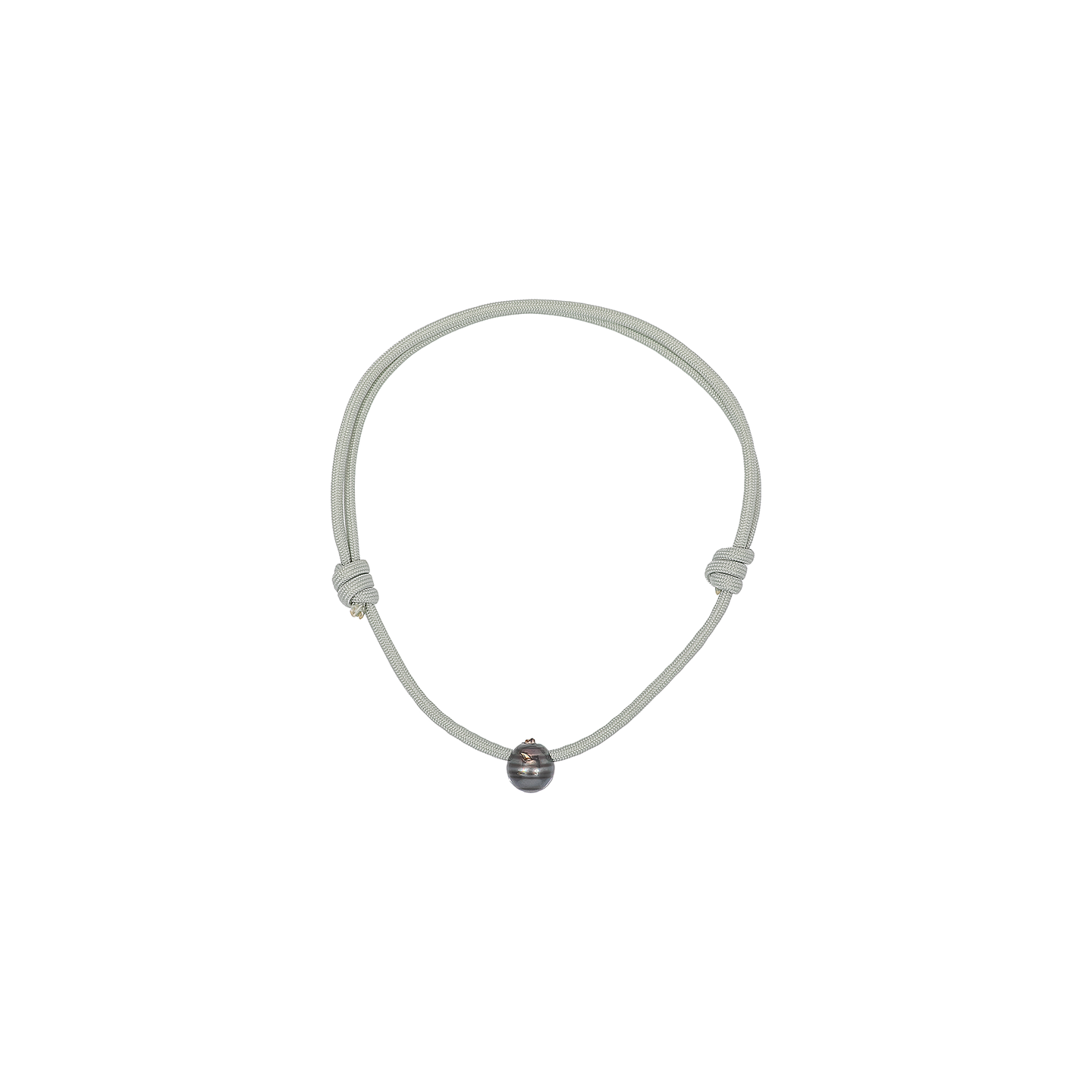 Dezso Grey Pearl Bead on Grey Cord Necklace